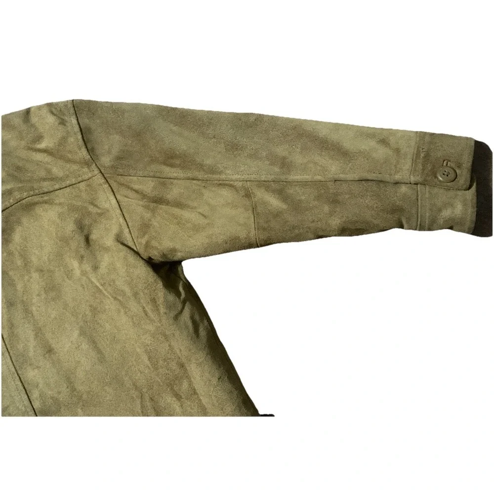 VTG GAP S (5-6) Kids Jacket 100% Cow Suede‎ Harrington Camel Brown Pockets